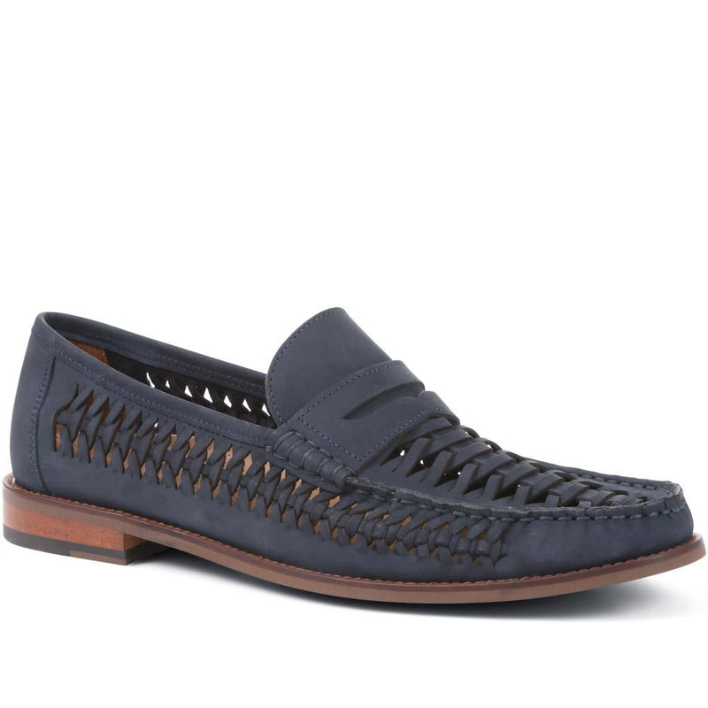 Riverside Woven Leather Loafers (RIVERSIDE) by Jones Bootmaker