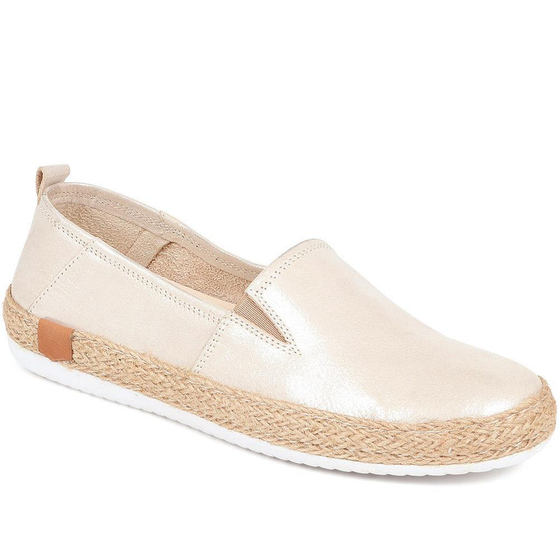 Jones Bootmaker - Milan Leather Espadrille Flats - Milan / 320 085 - Sand 5